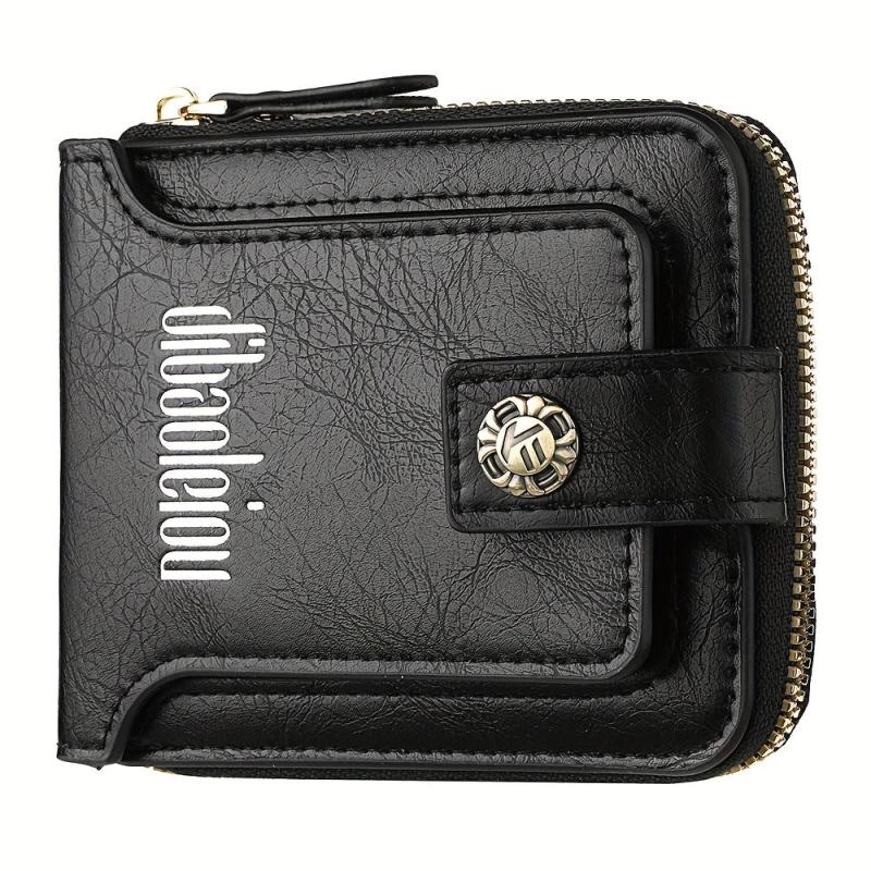 Men's Vintage Buckle Wallet Short Zipper Coin Purse