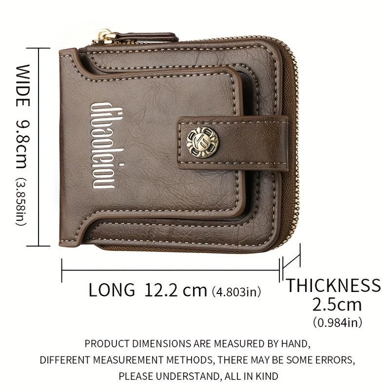 Men's Vintage Buckle Wallet Short Zipper Coin Purse