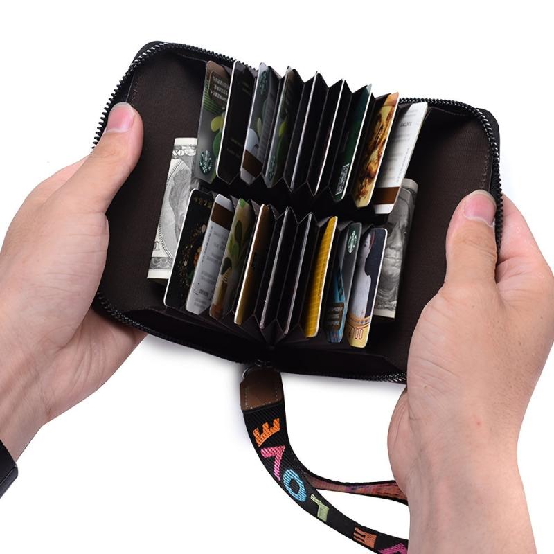 Men's Planet Pattern Zipper Card Holder Wallet