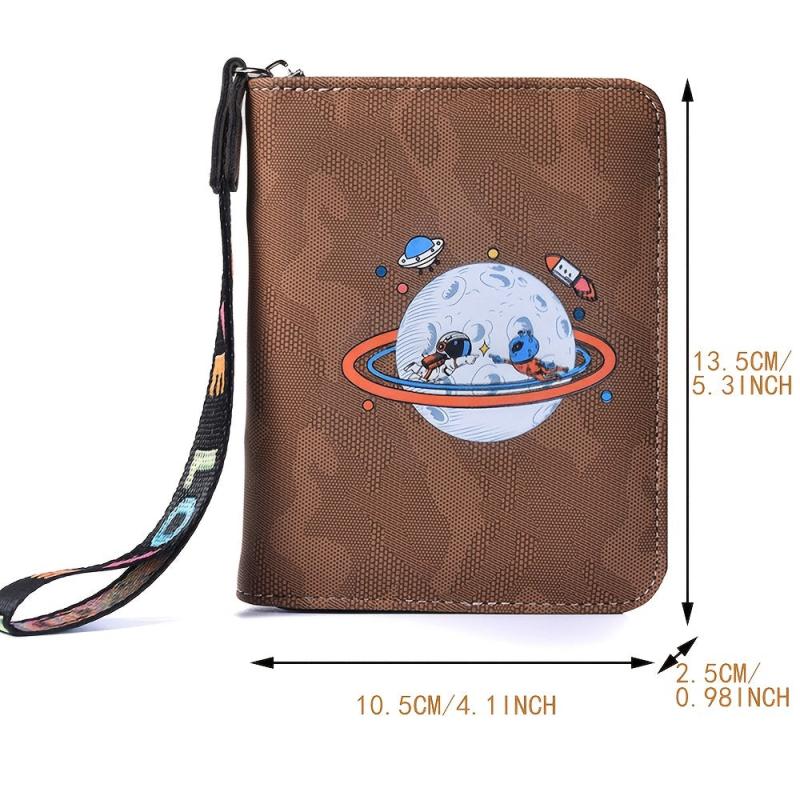Men's Planet Pattern Zipper Card Holder Wallet