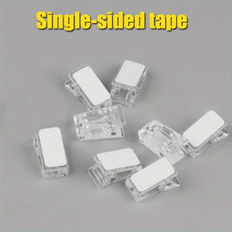 8pcs Mini Nail Clips Thickened Acrylic Document Clips Self-adhesive Clip