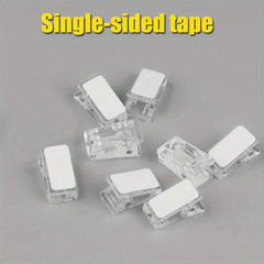 8pcs Mini Nail Clips Thickened Acrylic Document Clips Self-adhesive Clip