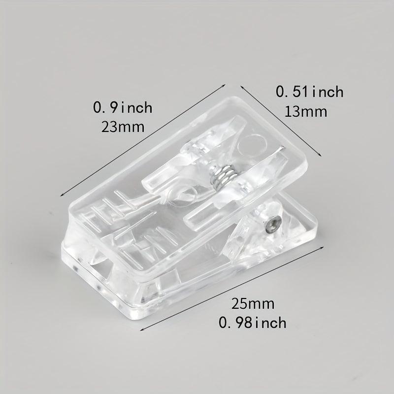 8pcs Mini Nail Clips Thickened Acrylic Document Clips Self-adhesive Clip