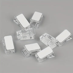 8pcs Mini Nail Clips Thickened Acrylic Document Clips Self-adhesive Clip
