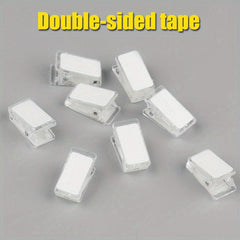 8pcs Mini Nail Clips Thickened Acrylic Document Clips Self-adhesive Clip