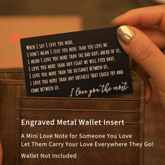 Son Gift Wallet Card Insert Engraved Note from Mom Dad Birthday
