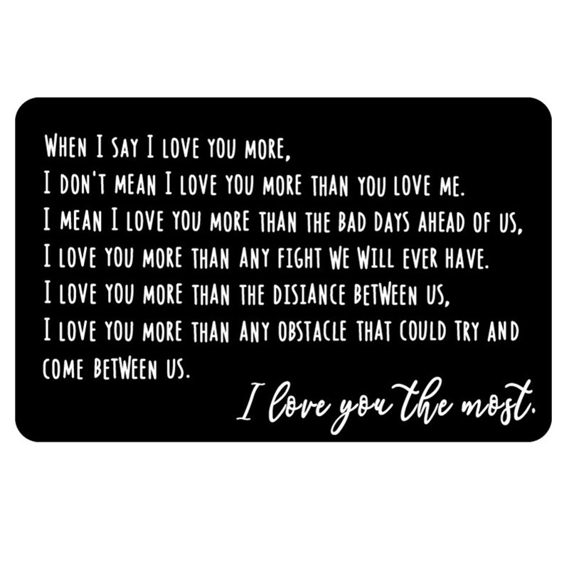 Son Gift Wallet Card Insert Engraved Note from Mom Dad Birthday