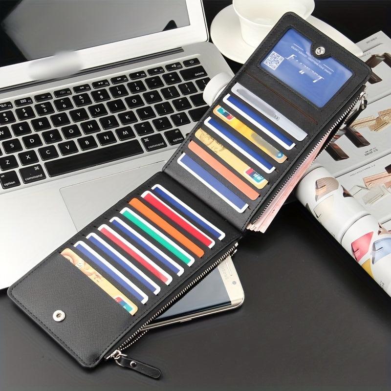 Men's Leather Long Wallet Coin Purse Credit Card Holder Money Clip