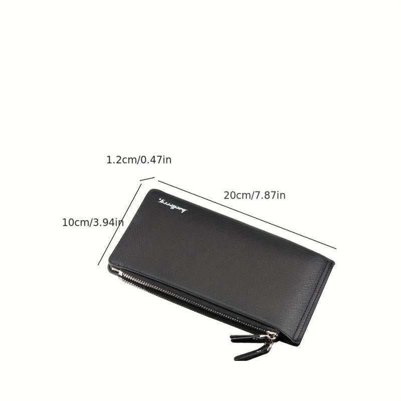 Men's Leather Long Wallet Coin Purse Credit Card Holder Money Clip