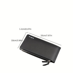 Men's Leather Long Wallet Coin Purse Credit Card Holder Money Clip