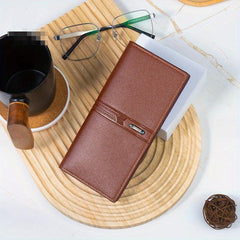 Men's Leather Long Wallet Card Holder Cash Purse Clutch Bag