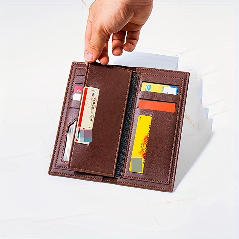 Men's Leather Long Wallet Card Holder Cash Purse Clutch Bag