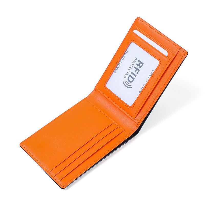 Men's Business Leather Wallet RFID Blocking Money Clip Card Holder