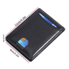 Men's Business Leather Wallet RFID Blocking Money Clip Card Holder