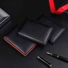 Men's Business Leather Wallet RFID Blocking Money Clip Card Holder