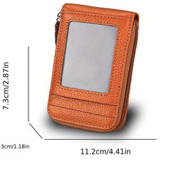 Genuine Leather Business Card Holder for Men and Women