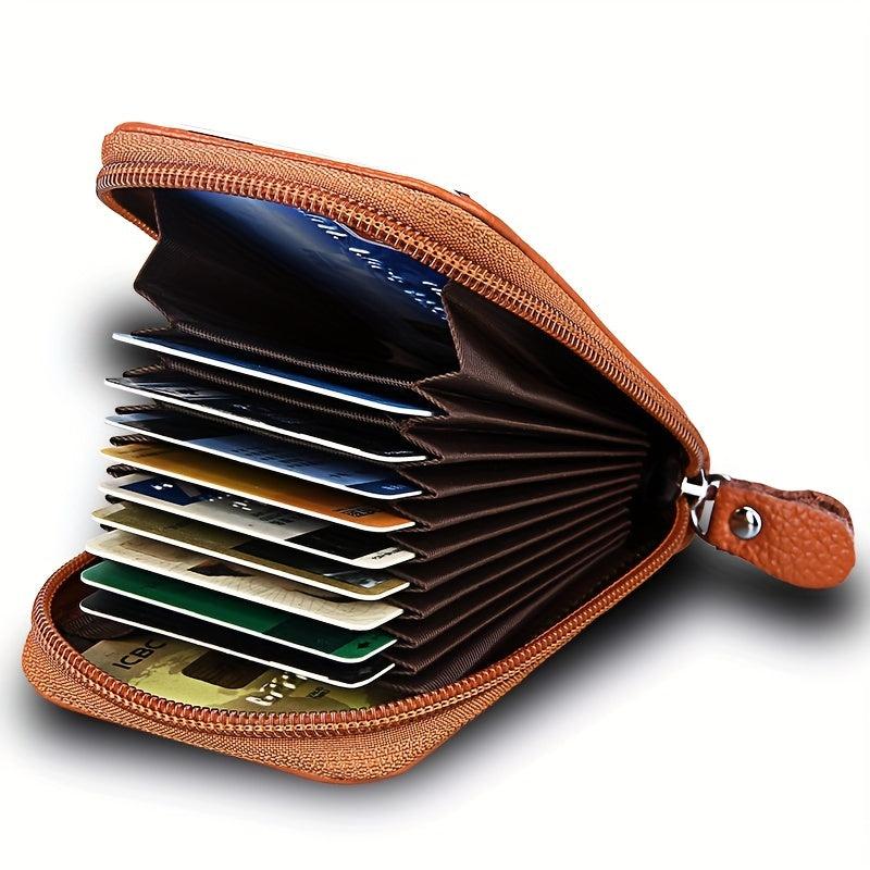 Genuine Leather Business Card Holder for Men and Women