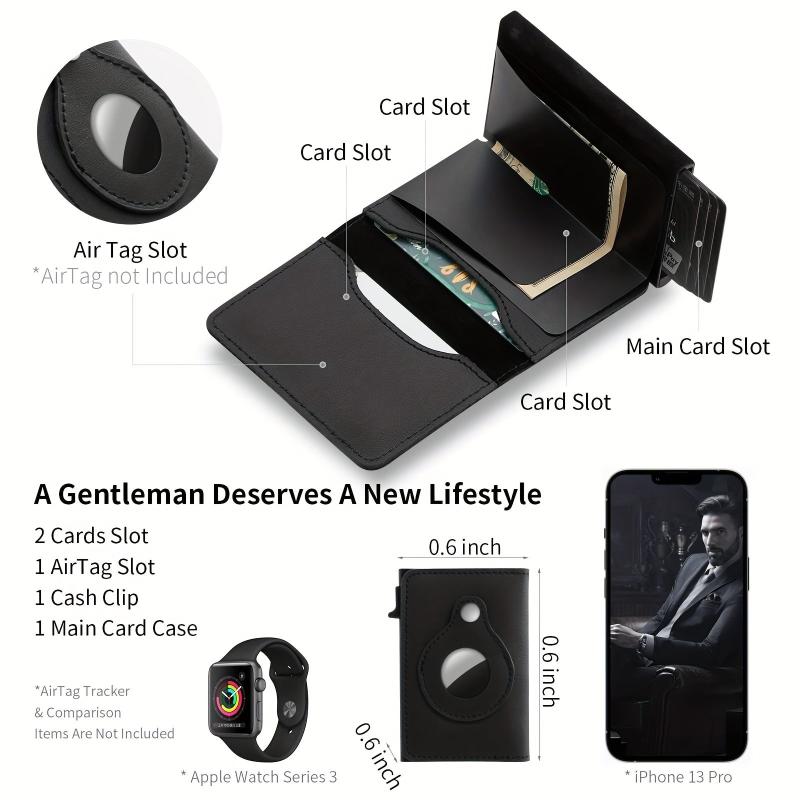 RFID Blocking AirTag Card Holder for Men