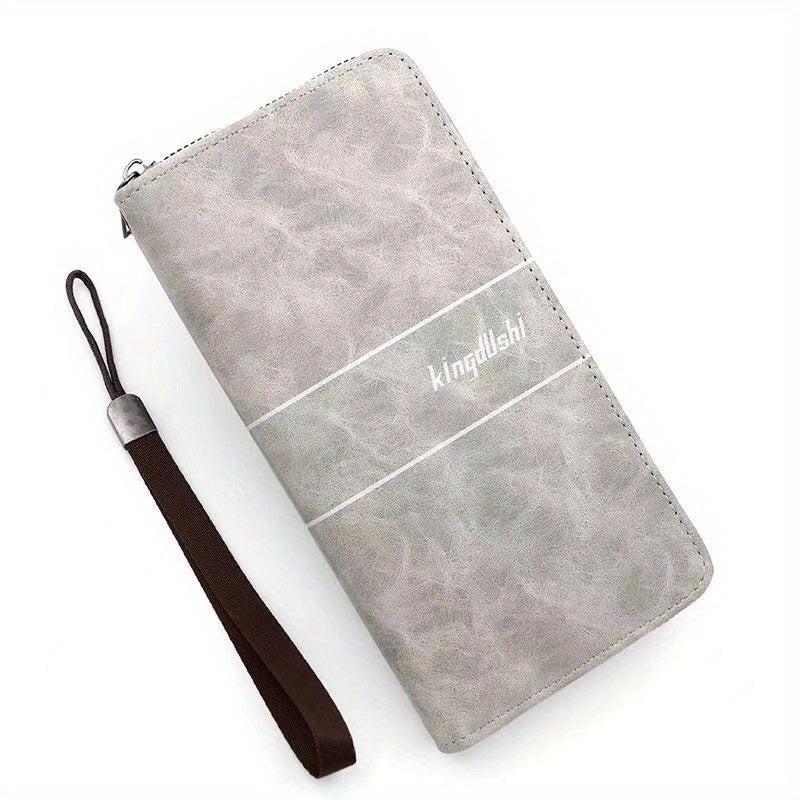 Men's Leather Zipper Handbag Large Capacity Wallet Clutch Bag Phone Bag