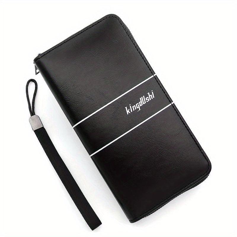 Men's Leather Zipper Handbag Large Capacity Wallet Clutch Bag Phone Bag