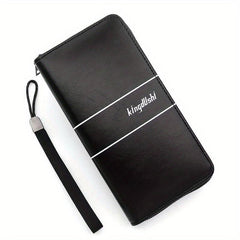 Men's Leather Zipper Handbag Large Capacity Wallet Clutch Bag Phone Bag