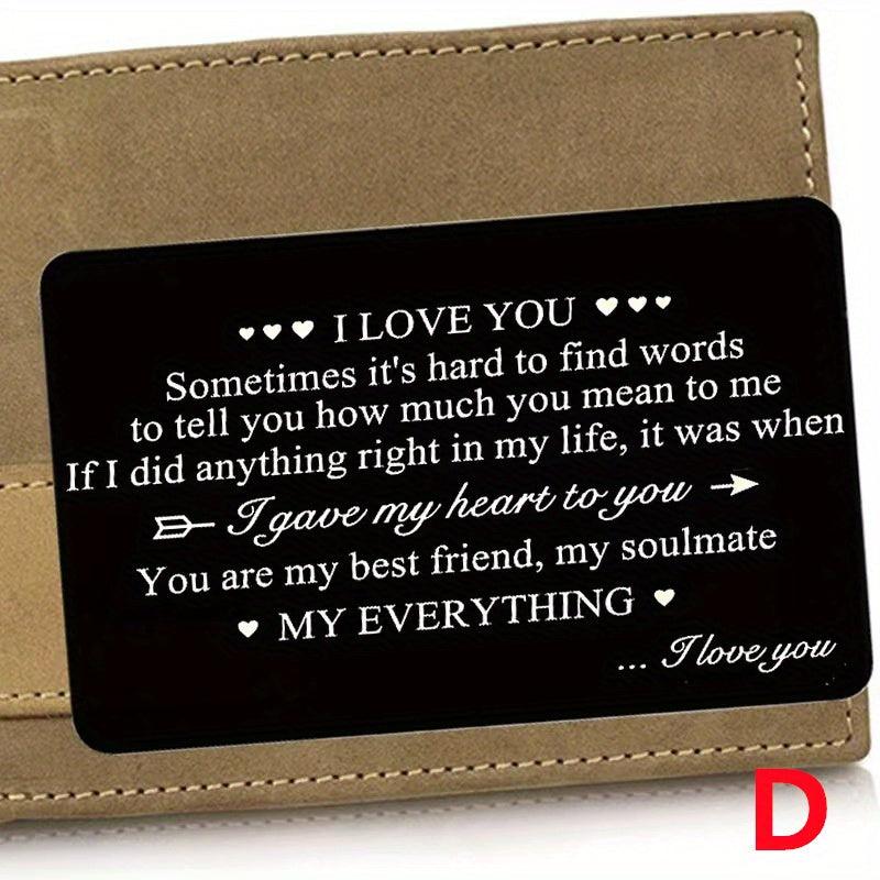 Metal Wallet Insert Card For Lover Anniversary Gift