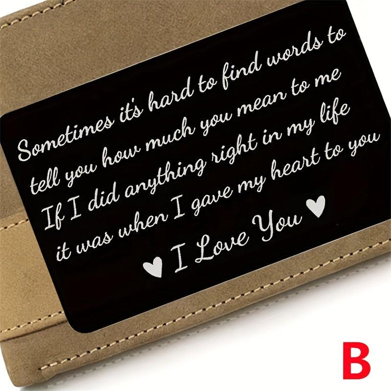 Metal Wallet Insert Card For Lover Anniversary Gift