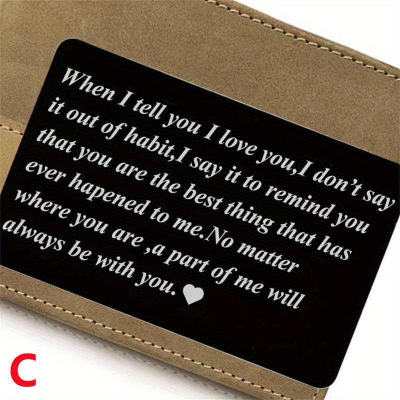 Metal Wallet Insert Card For Lover Anniversary Gift