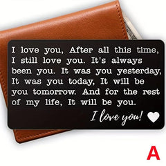 Metal Wallet Insert Card For Lover Anniversary Gift