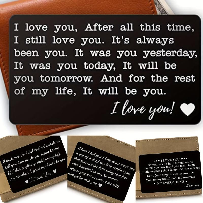 Metal Wallet Insert Card For Lover Anniversary Gift