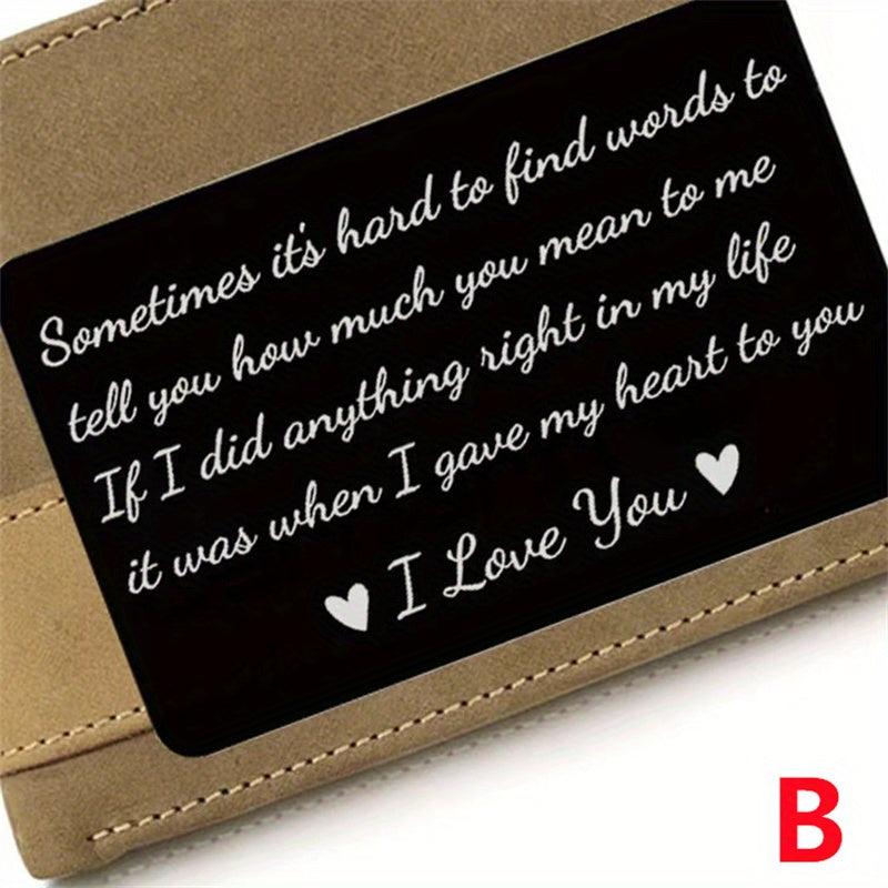 Metal Wallet Insert Card For Lover Anniversary Gift