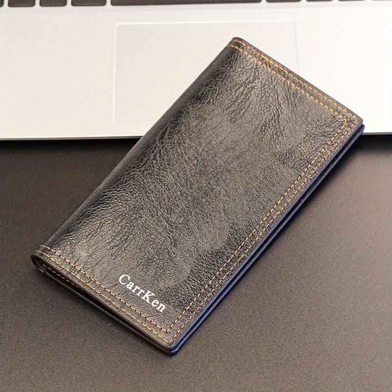 Men's PU Leather Letter Pattern Long Wallet Card Holder Gift