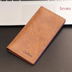 Men's PU Leather Letter Pattern Long Wallet Card Holder Gift