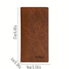 Men's PU Leather Letter Pattern Long Wallet Card Holder Gift