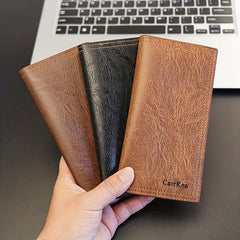 Men's PU Leather Letter Pattern Long Wallet Card Holder Gift