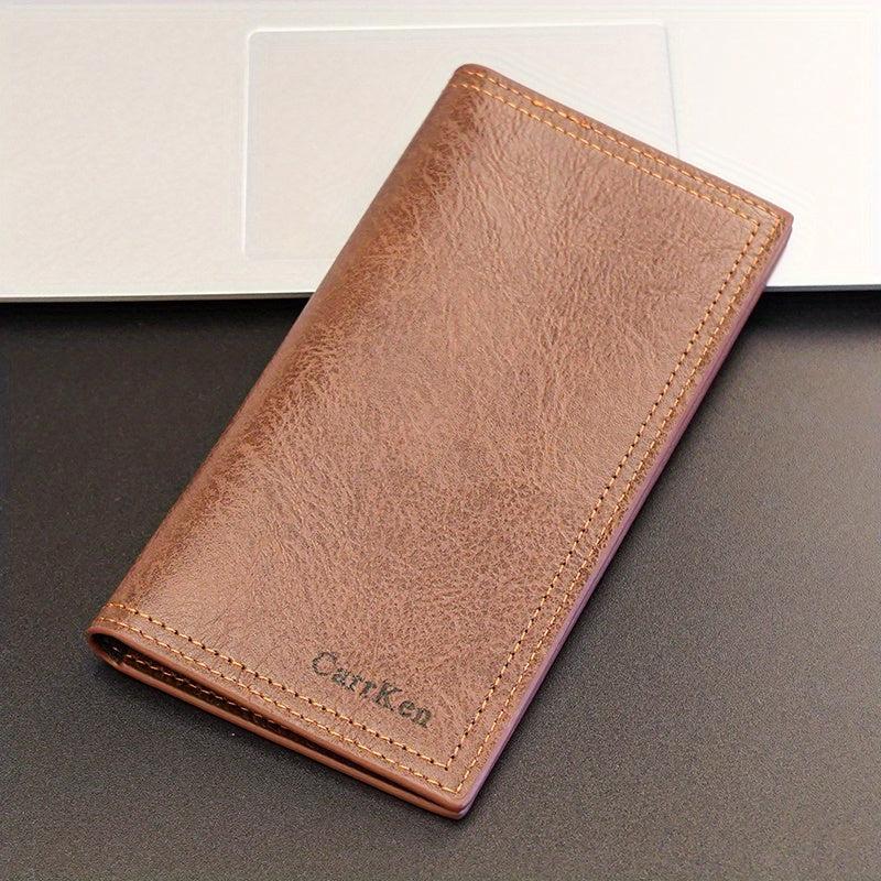 Men's PU Leather Letter Pattern Long Wallet Card Holder Gift