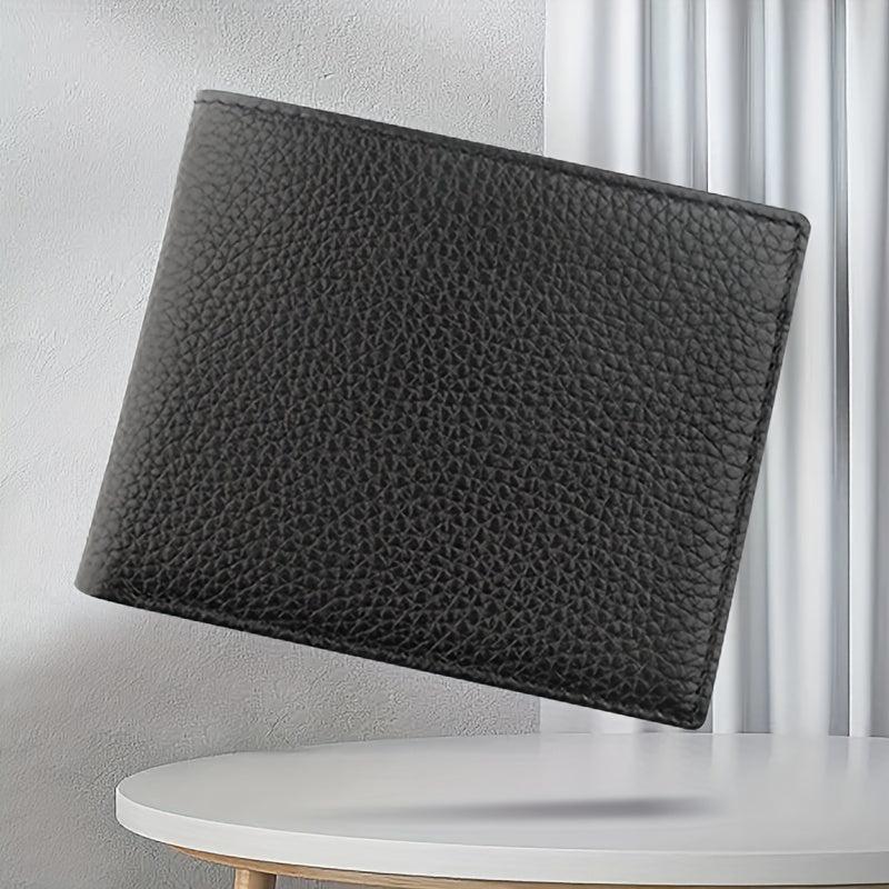Men's Leather Short Wallet Card Slots Money Clip Large Capacity Holder