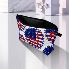 American Flag Pattern Storage Pouch Zipper Cosmetic Bag
