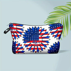 American Flag Pattern Storage Pouch Zipper Cosmetic Bag