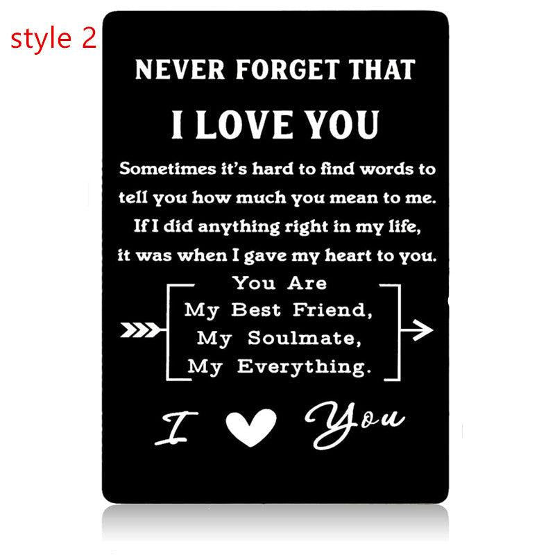 Alloy Carving Card Wallet Clip Anniversary Gift
