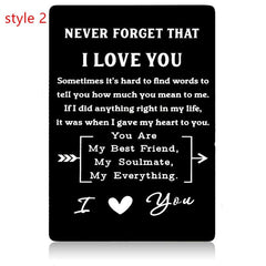 Alloy Carving Card Wallet Clip Anniversary Gift