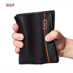 Men's RFID Blocking Short Wallet Large Capacity