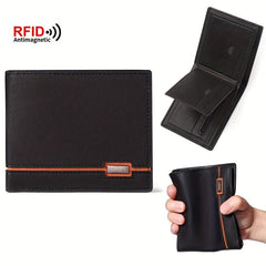 Men's RFID Blocking Short Wallet Large Capacity