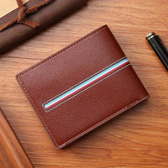 Men's Woven Strap Block Wallet Horizontal Weave Student Wallet