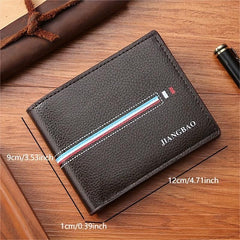 Men's Woven Strap Block Wallet Horizontal Weave Student Wallet