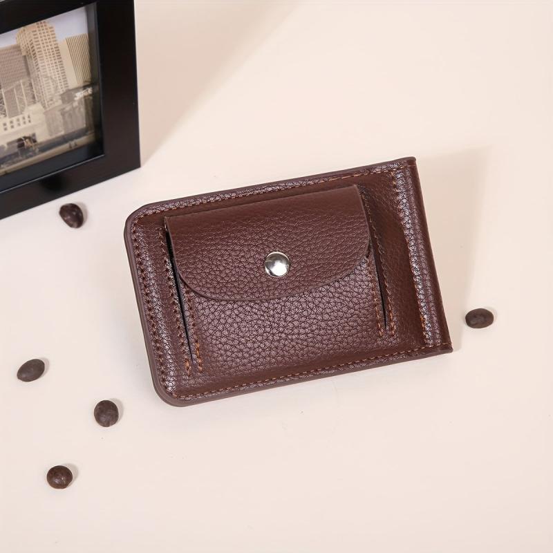 Men's Litchi Embossed PU Leather Coin Purse