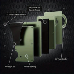 Men's Slim RFID Blocking Card Holder with Money Clip