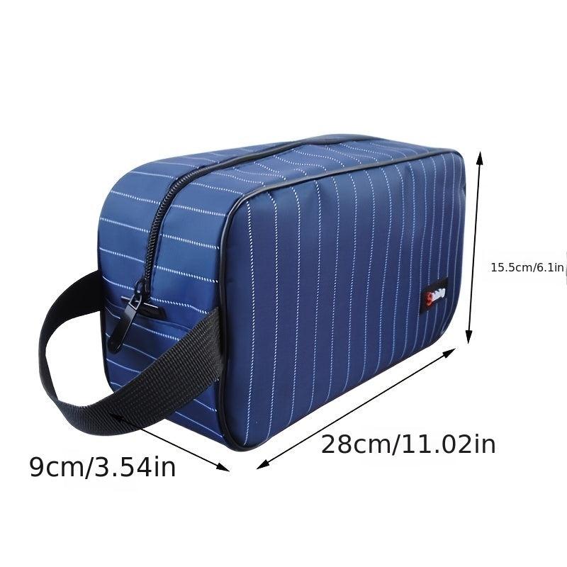 Striped Men's Bath Hand Clutch Bag for Business Trips