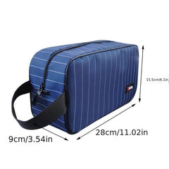 Striped Men's Bath Hand Clutch Bag for Business Trips