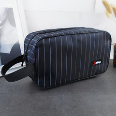 Striped Men's Bath Hand Clutch Bag for Business Trips